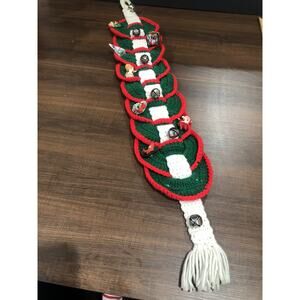 Vtg Yarn Wall Hanging Banner Christmas Little Vintage Toys Glued In Handmade